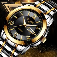 Business Color Block Solid Color Double Side Snaps Quartz Men's Watches sku image 9