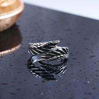 Retro Wings Copper Plating Silver Plated Men's Rings main image 4