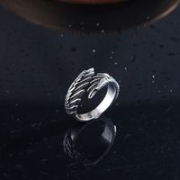 Retro Wings Copper Plating Silver Plated Men's Rings main image 3
