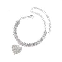 Wholesale Jewelry Sexy Heart Shape Alloy Rhinestones Anklet sku image 1
