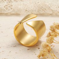 Simple Style Geometric Titanium Steel Plating 18k Gold Plated Open Ring main image 3