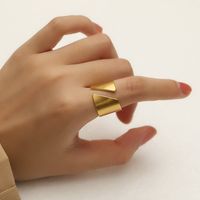 Simple Style Geometric Titanium Steel Plating 18k Gold Plated Open Ring sku image 1