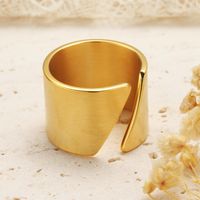 Simple Style Geometric Titanium Steel Plating 18k Gold Plated Open Ring main image 6