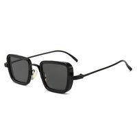 Classic Style Solid Color Ac Square Full Frame Men's Sunglasses main image 4