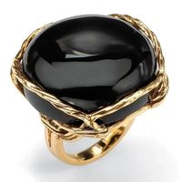 Exaggerated Geometric Alloy Inlay Obsidian Women's Rings main image 3