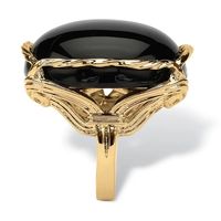 Exaggerated Geometric Alloy Inlay Obsidian Women's Rings main image 4