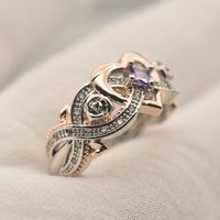 Romantic Heart Shape Metal Inlay Zircon Women's Rings main image 6