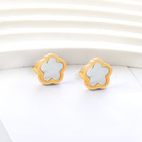 1 Pair Simple Style Flower Plating Stainless Steel Gold Plated Ear Studs sku image 2