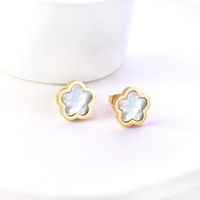 1 Pair Simple Style Flower Plating Stainless Steel Gold Plated Ear Studs main image 3