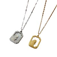 Simple Style Rabbit Titanium Steel Plating Gold Plated Pendant Necklace main image 4