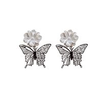 Sweet Flower Butterfly Alloy Plating Women's Drop Earrings main image 3