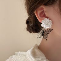 Sweet Flower Butterfly Alloy Plating Women's Drop Earrings main image 2