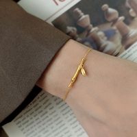 Estilo Simple Bambú Acero Titanio Chapados en oro de 18k Acero Titanio Pulsera Al Mayoreo sku image 1