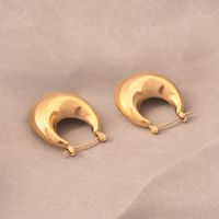 1 Paar Ig-stil U-form Überzug Titan Stahl 18 Karat Vergoldet Ohrringe main image 5