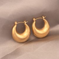 1 Pair Ig Style U Shape Plating Titanium Steel 18k Gold Plated Earrings main image 1