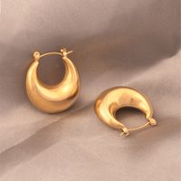 1 Paar Ig-stil U-form Überzug Titan Stahl 18 Karat Vergoldet Ohrringe main image 3