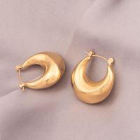 1 Pair Ig Style U Shape Plating Titanium Steel 18k Gold Plated Earrings main image 2