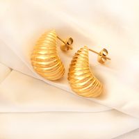 1 Pair Ig Style Geometric Plating Titanium Steel 18k Gold Plated Ear Studs main image 4