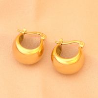 1 Paar Einfacher Stil Geometrisch Überzug Titan Stahl 18 Karat Vergoldet Ohrringe sku image 1