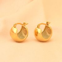 1 Paar Einfacher Stil Geometrisch Überzug Titan Stahl 18 Karat Vergoldet Ohrringe main image 5