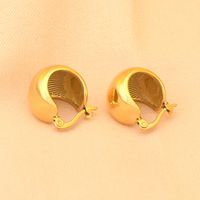 1 Paar Einfacher Stil Geometrisch Überzug Titan Stahl 18 Karat Vergoldet Ohrringe main image 6