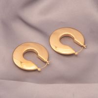 1 Pair Exaggerated U Shape Plating Titanium Steel 18k Gold Plated Earrings main image 5