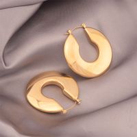 1 Pair Exaggerated U Shape Plating Titanium Steel 18k Gold Plated Earrings main image 4