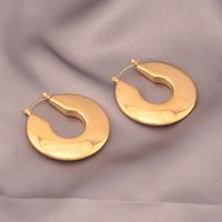 1 Pair Exaggerated U Shape Plating Titanium Steel 18k Gold Plated Earrings sku image 1