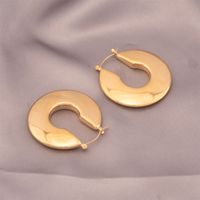 1 Pair Exaggerated U Shape Plating Titanium Steel 18k Gold Plated Earrings main image 2