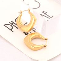 1 Pair Simple Style Geometric Plating Titanium Steel 18k Gold Plated Earrings main image 5