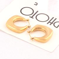 1 Pair Simple Style Geometric Plating Titanium Steel 18k Gold Plated Earrings main image 4