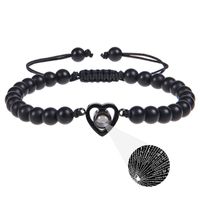 Romantic Heart Shape Natural Stone Handmade Drawstring Bracelets sku image 1