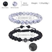Casual Round Black Frosted Stone  Stone Natural Stone Bracelets main image 3