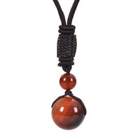 Simple Style Printing Natural Stone Pendant Necklace In Bulk sku image 2