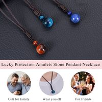 Simple Style Printing Natural Stone Pendant Necklace In Bulk main image 2
