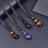 Simple Style Printing Natural Stone Pendant Necklace main image 1
