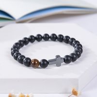 Casual Round Tiger Eye Tigereye Frosted Stone Bracelets main image 5
