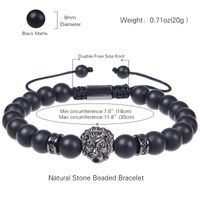 Casual Retro Animal Round Frosted Stone Copper Men's Bracelets main image 2