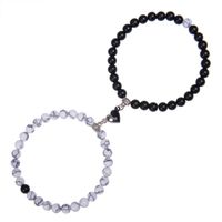 Casual Round Howlite Frosted Stone Crystal Bracelets sku image 3