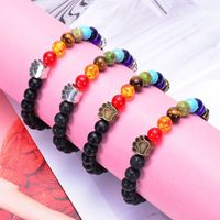Casual Round Natural Stone Volcanic Rock Bracelets main image 5