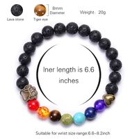 Casual Round Natural Stone Volcanic Rock Bracelets main image 3