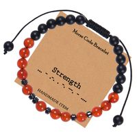 Casual Geometric Natural Stone Red Agate Frosted Stone Black Magnet Handmade Bracelets main image 1