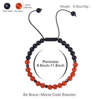 Casual Geometric Natural Stone Red Agate Frosted Stone Black Magnet Handmade Bracelets main image 4