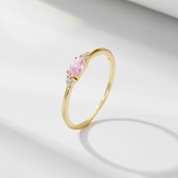 Simple Style Commute Oval Sterling Silver Inlay Zircon Rings sku image 1
