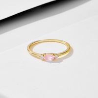 Simple Style Commute Oval Sterling Silver Inlay Zircon Rings main image 4