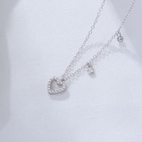 Wholesale Sweet Heart Shape Sterling Silver Inlay Zircon Pendant Necklace sku image 2