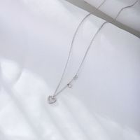 Wholesale Sweet Heart Shape Sterling Silver Inlay Zircon Pendant Necklace main image 3