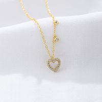 Wholesale Sweet Heart Shape Sterling Silver Inlay Zircon Pendant Necklace main image 1
