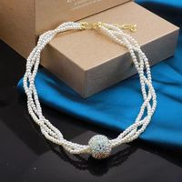 Retro Geometric Imitation Pearl Plating Women's Necklace main image 5