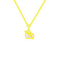 Elegant Letter Heart Shape Titanium Steel Plating Inlay Artificial Pearls Zircon Gold Plated Pendant Necklace main image 4